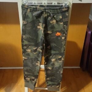 Nike Kids Camouflage Joggers - Green and Orange